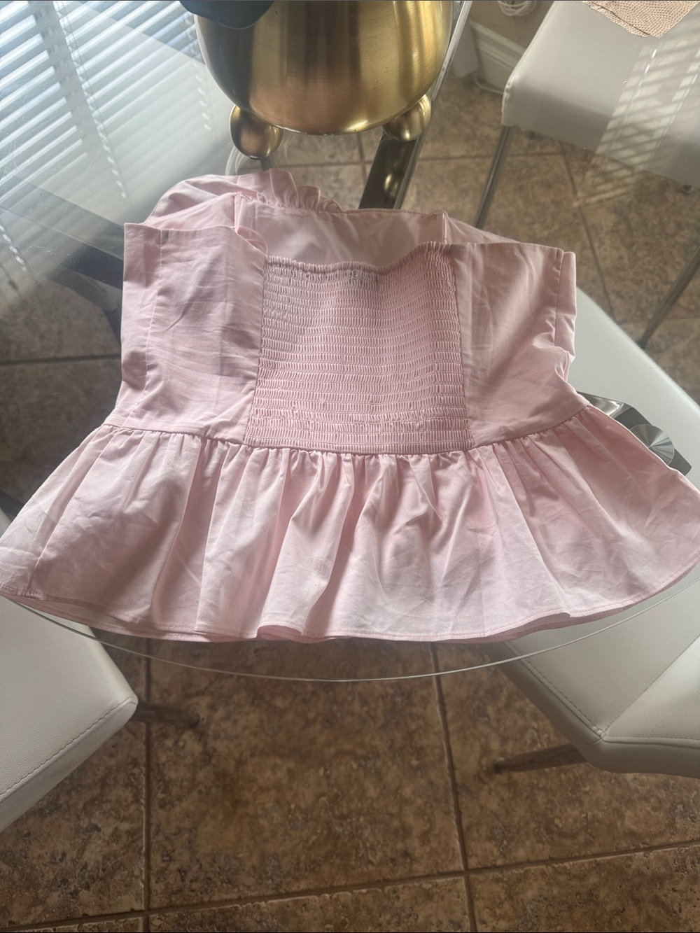 Express One-Shoulder Ruffle Mini Skirt in Light Pink - Picture 5 of 7
